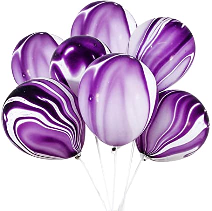 Purple Marble Latex Party Balloons