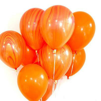 Orange Marble Latex Party Balloons